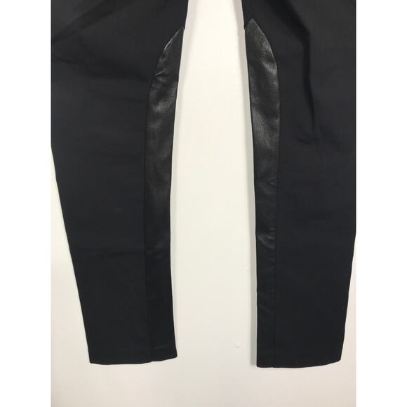 Rag & Bone Black Stretch Zip Pockets Lamb Leather Panel Insert Moto Pants 8 - Picture 7 of 11